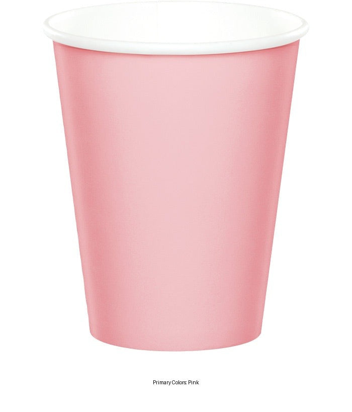 240/Case Bulk Classic Pink 9 oz Hot & Cold Cups