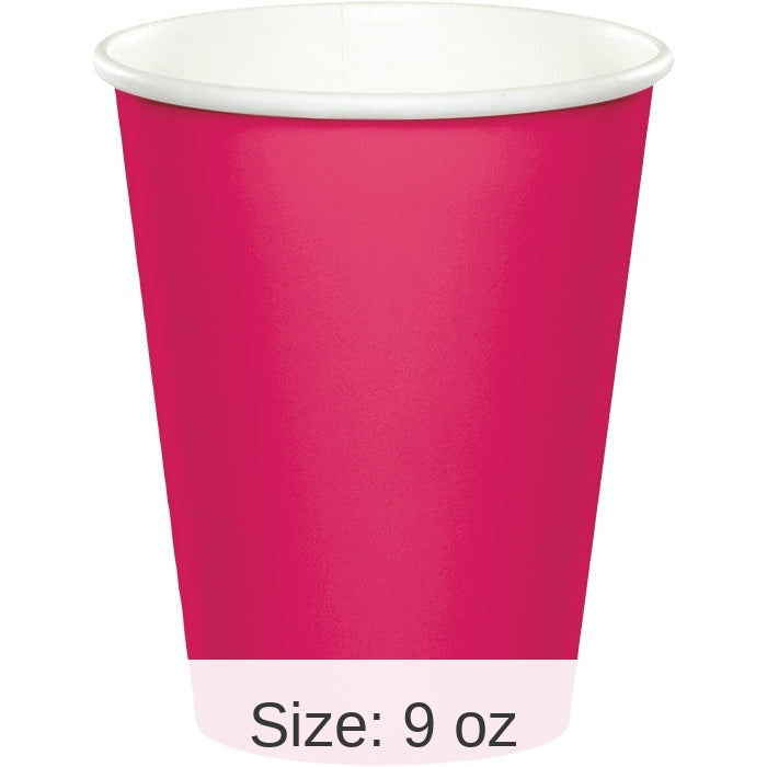 240/Case Bulk Hot Magenta 9 oz Hot & Cold Cups