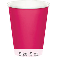 240/Case Bulk Hot Magenta 9 oz Hot & Cold Cups