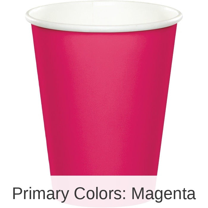 240/Case Bulk Hot Magenta 9 oz Hot & Cold Cups