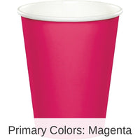 240/Case Bulk Hot Magenta 9 oz Hot & Cold Cups
