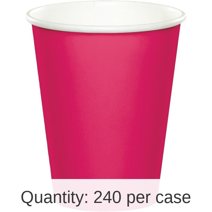 240/Case Bulk Hot Magenta 9 oz Hot & Cold Cups