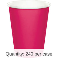 240/Case Bulk Hot Magenta 9 oz Hot & Cold Cups