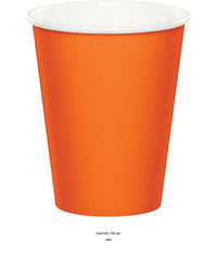 240/Case Bulk Sunkissed Orange 9 oz Hot & Cold Cups