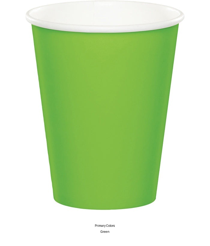 96/Case Bulk Fresh Lime Green Value Friendly 9 oz Hot & Cold Cups