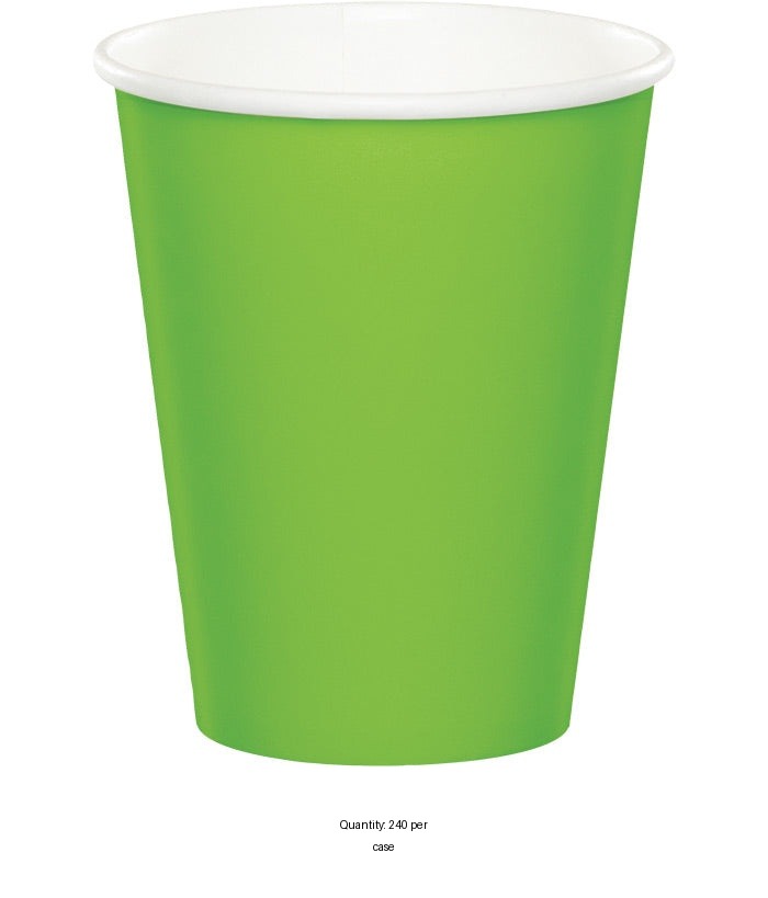 240/Case Bulk Fresh Lime 9 oz Hot & Cold Cups