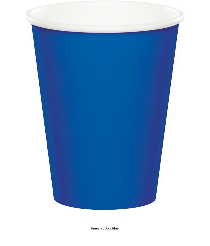 240/Case Bulk Cobalt Blue Disposable Cups 9 oz Paper