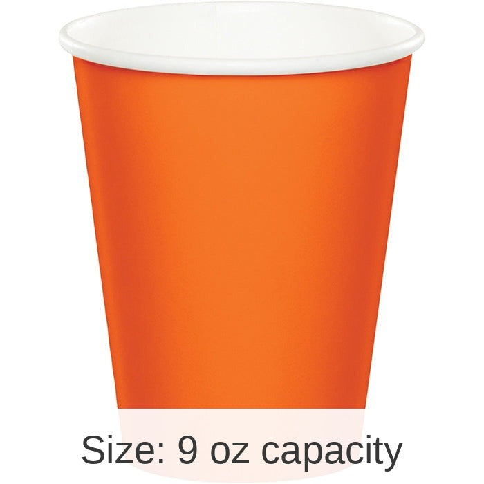 96/Case Bulk Sunkissed Orange Value Friendly 9 oz Hot & Cold Cups