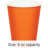 96/Case Bulk Sunkissed Orange Value Friendly 9 oz Hot & Cold Cups