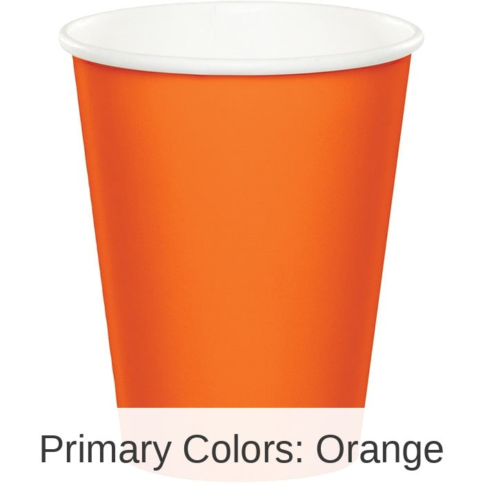 96/Case Bulk Sunkissed Orange Value Friendly 9 oz Hot & Cold Cups