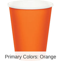 96/Case Bulk Sunkissed Orange Value Friendly 9 oz Hot & Cold Cups