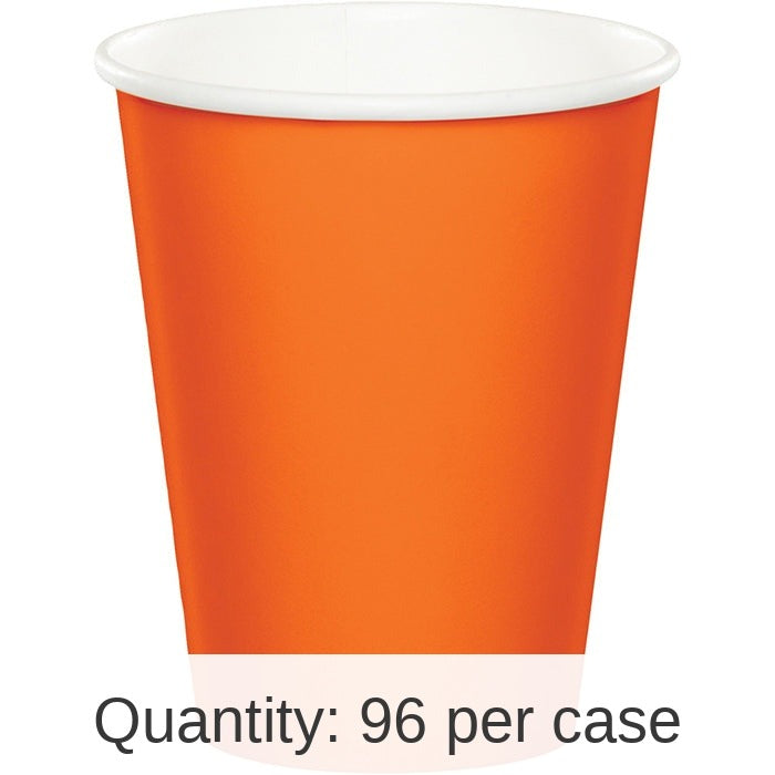96/Case Bulk Sunkissed Orange Value Friendly 9 oz Hot & Cold Cups