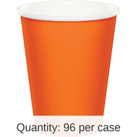 96/Case Bulk Sunkissed Orange Value Friendly 9 oz Hot & Cold Cups