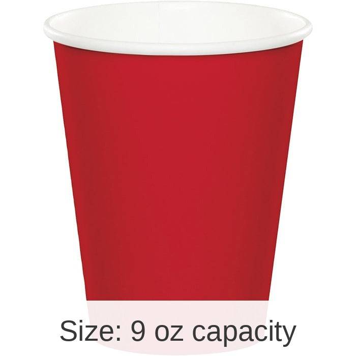 96/Case Bulk Classic Red Value Friendly 9 oz Hot & Cold Cups