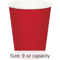 96/Case Bulk Classic Red Value Friendly 9 oz Hot & Cold Cups