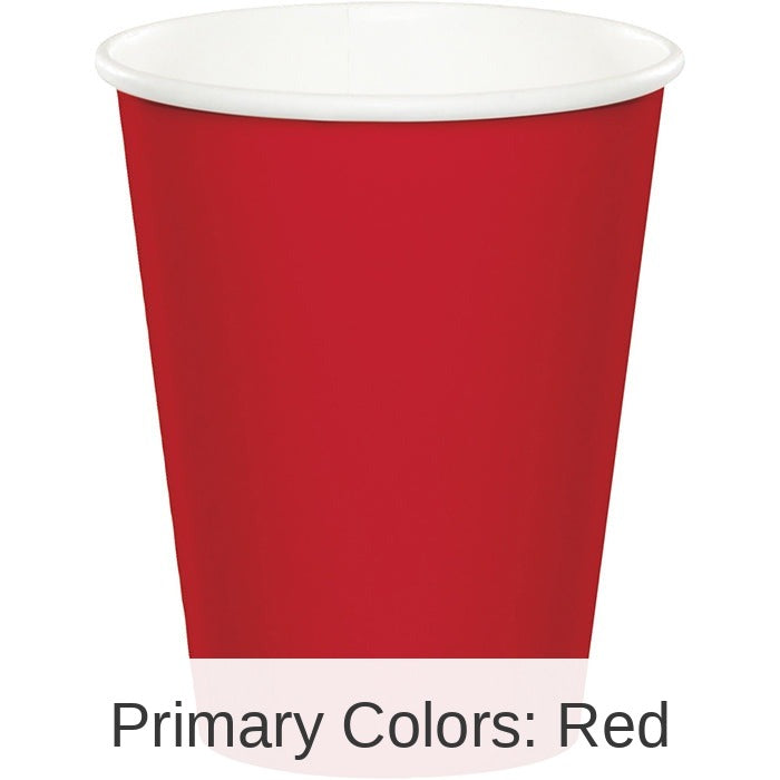 96/Case Bulk Classic Red Value Friendly 9 oz Hot & Cold Cups