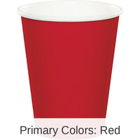 96/Case Bulk Classic Red Value Friendly 9 oz Hot & Cold Cups