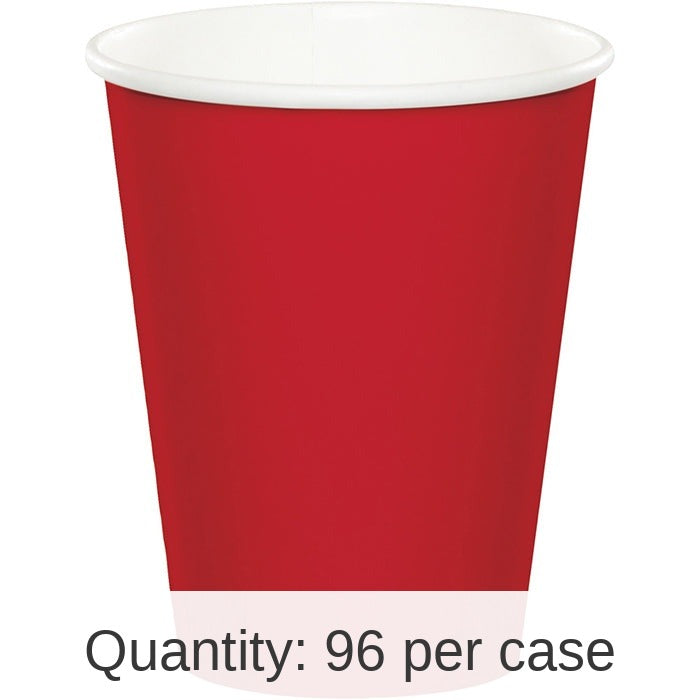 96/Case Bulk Classic Red Value Friendly 9 oz Hot & Cold Cups