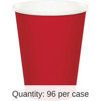 96/Case Bulk Classic Red Value Friendly 9 oz Hot & Cold Cups
