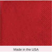 500/Case Bulk Classic Red Beverage Napkins 3 ply