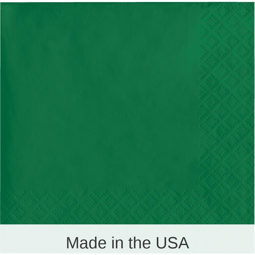 500/Case Bulk Emerald Green Beverage Napkins 3 ply
