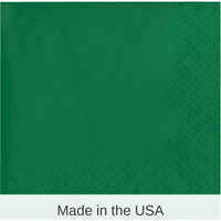 500/Case Bulk Emerald Green Beverage Napkins 3 ply