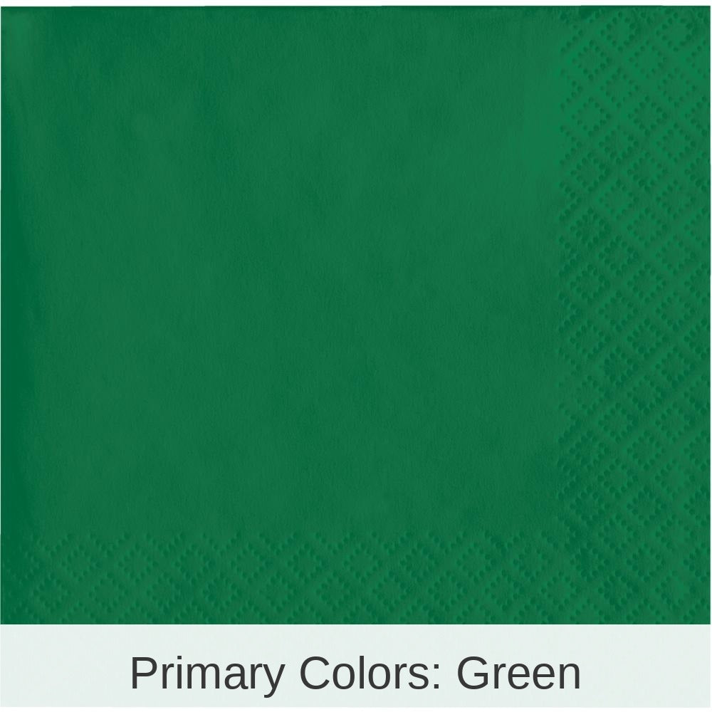 500/Case Bulk Emerald Green Beverage Napkins 3 ply