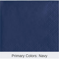 500/Case Bulk Navy Blue Beverage Napkins 3 ply