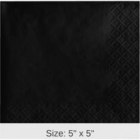 500/Case Bulk Black Velvet Beverage Napkins 3 ply