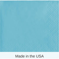 500/Case Bulk Pastel Blue Beverage Napkins 3 ply