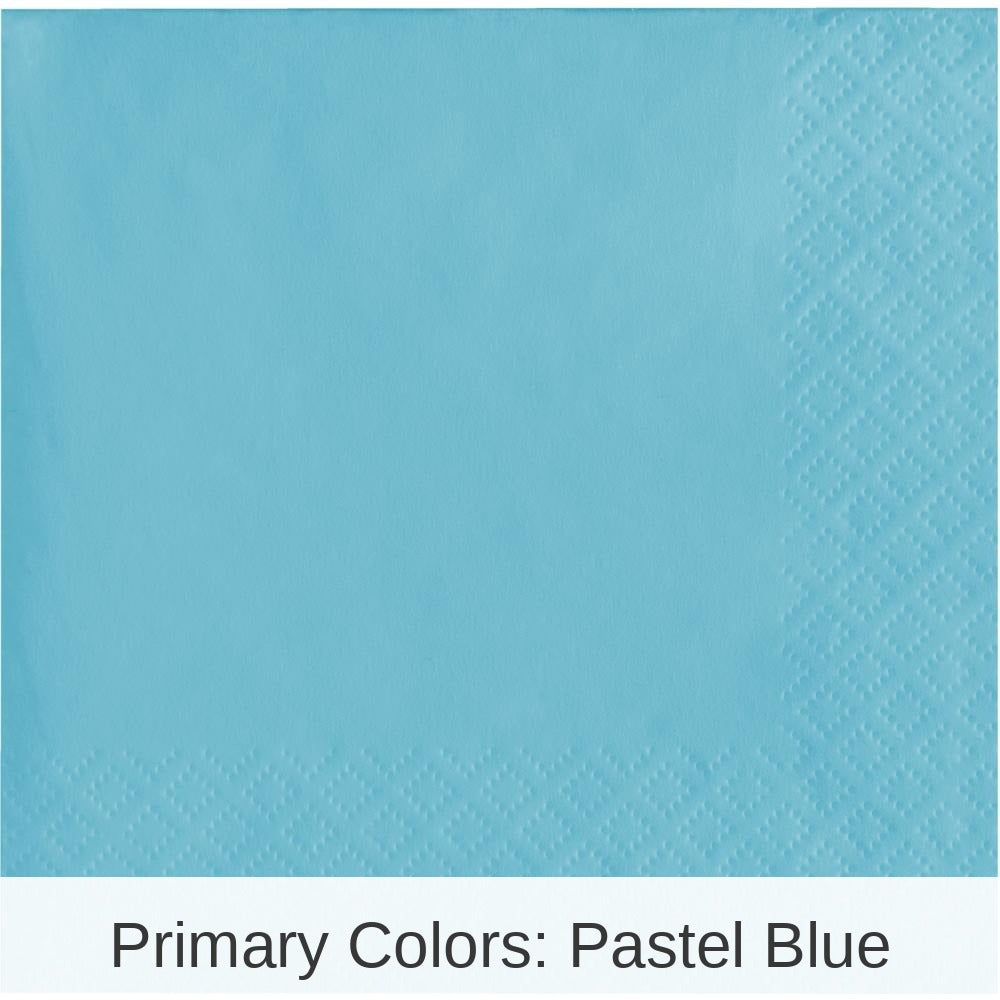 500/Case Bulk Pastel Blue Beverage Napkins 3 ply