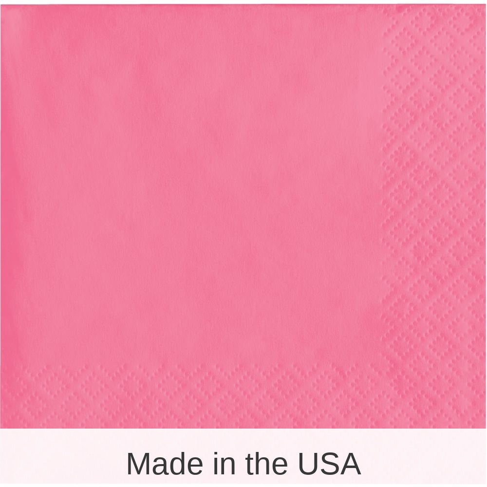 240/Case Bulk Candy Pink Value Friendly Beverage Napkins