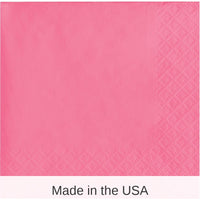 240/Case Bulk Candy Pink Value Friendly Beverage Napkins