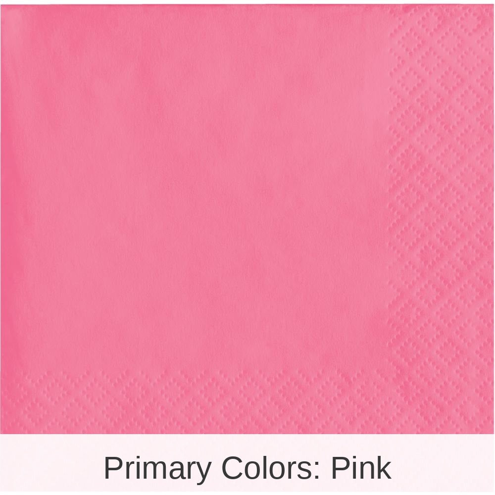 240/Case Bulk Candy Pink Value Friendly Beverage Napkins