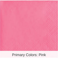 240/Case Bulk Candy Pink Value Friendly Beverage Napkins