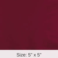 500/Case Bulk Burgundy Beverage Napkins 3 ply