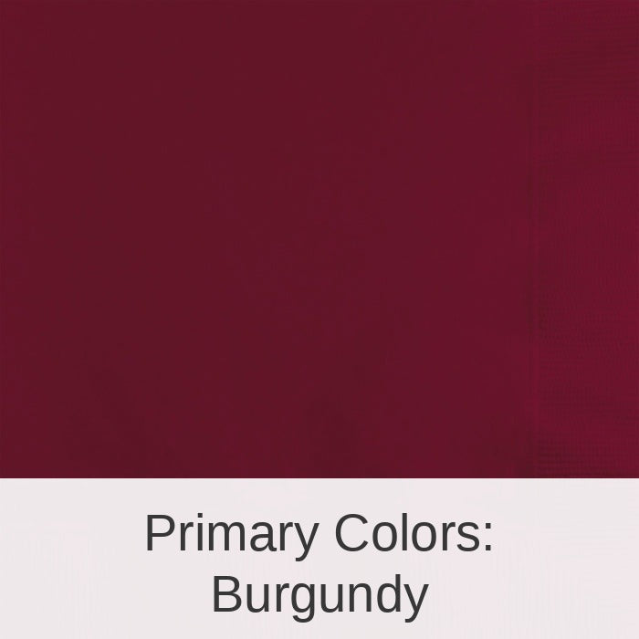 500/Case Bulk Burgundy Beverage Napkins 3 ply