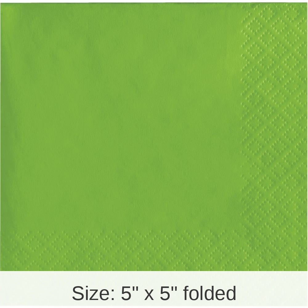 240/Case Bulk Fresh Lime Green Value Friendly Beverage Napkins