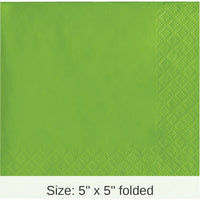 240/Case Bulk Fresh Lime Green Value Friendly Beverage Napkins
