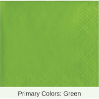 240/Case Bulk Fresh Lime Green Value Friendly Beverage Napkins