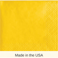 240/Case Bulk School Bus Yellow Value Friendly Beverage Napkins