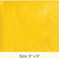 240/Case Bulk School Bus Yellow Value Friendly Beverage Napkins