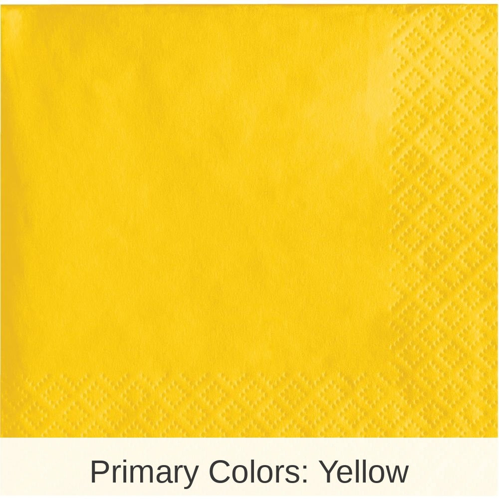 240/Case Bulk School Bus Yellow Value Friendly Beverage Napkins