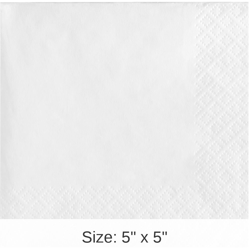 240/Case Bulk White Value Friendly Beverage Napkins