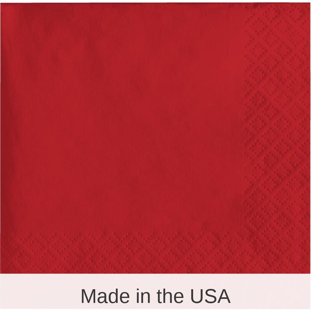 240/Case Bulk Classic Red Value Friendly Beverage Napkins