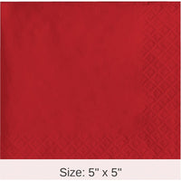 240/Case Bulk Classic Red Value Friendly Beverage Napkins
