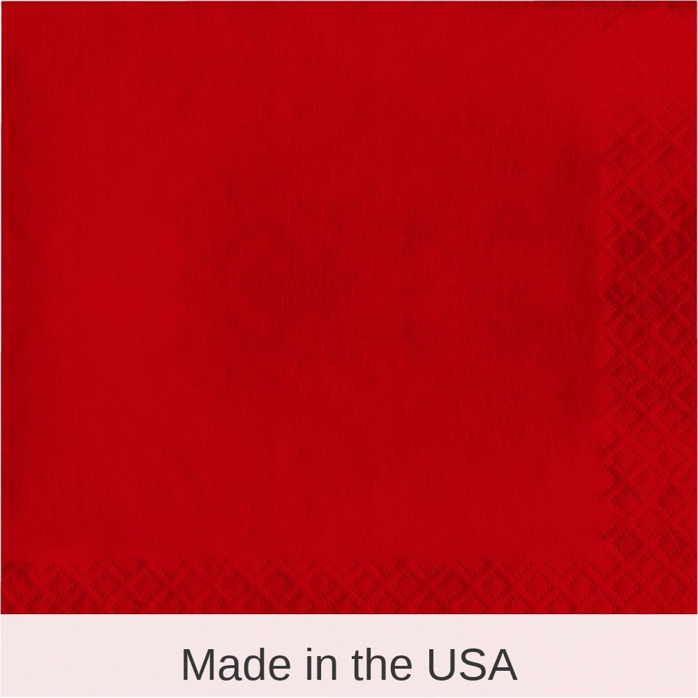 500/Case Bulk Classic Red Luncheon Napkins 3 ply