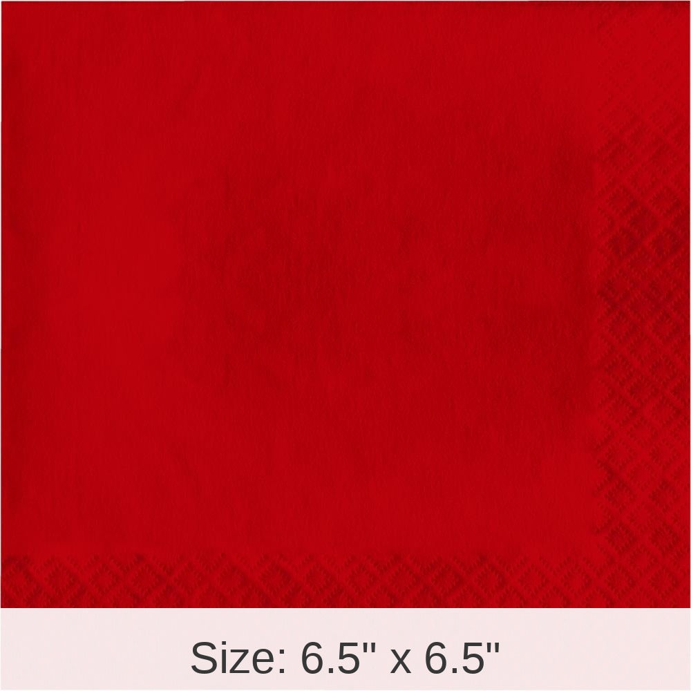 500/Case Bulk Classic Red Luncheon Napkins 3 ply