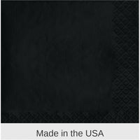 500/Case Bulk Black Velvet Luncheon Napkins 3 ply
