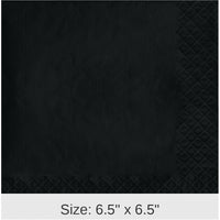 500/Case Bulk Black Velvet Luncheon Napkins 3 ply